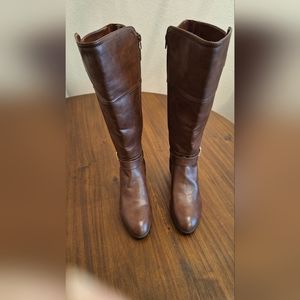 Unisa Tall Brown Riding Boots Wide Calf Round Toe Block Heel Size 11m